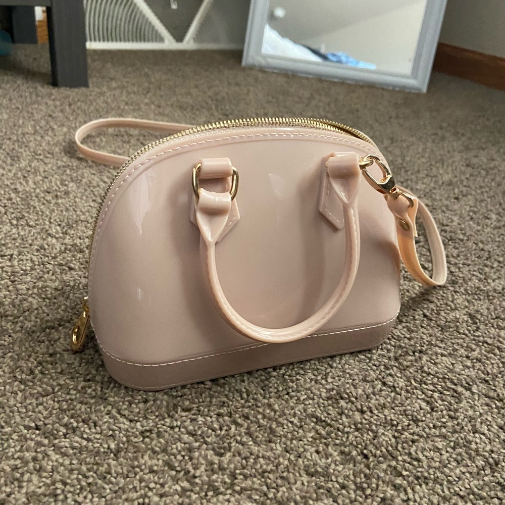 cream colored satchel purse